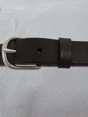 L.L. Bean Belt Genuine Black Leather Mens Size 38 Adjustable Made In USA